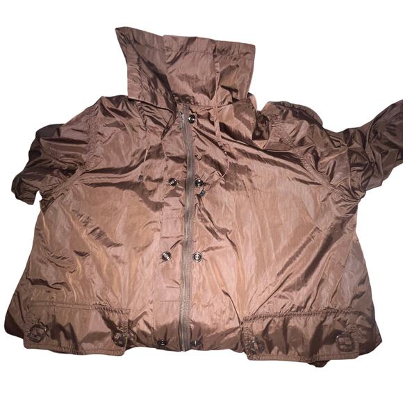 Chico‘s Synergy Womens Size 3 Windbreaker Drawstring Snap Lined Y2K roll-tab - Picture 5 of 13